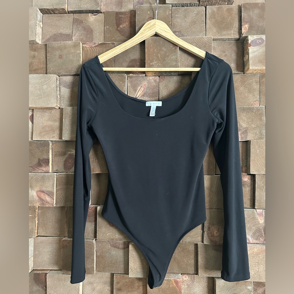 Leith Black Long Sleeve Bodysuit